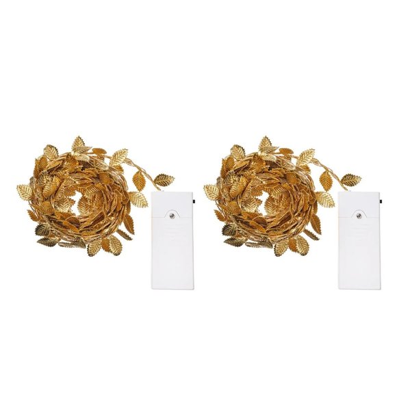 IKEA 2 STRALA LED string light garland, gold leaf - Picture 1 of 16